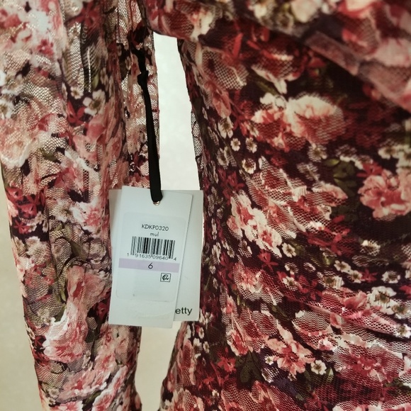 Kensie Womens Lace Floral Print Midi Dress - Picture 5 of 8